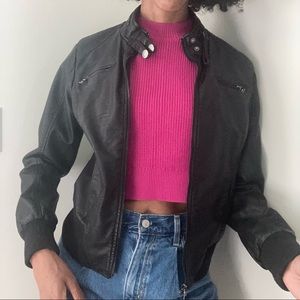 Ci Sono Black Premium Faux Leather Moto Jacket